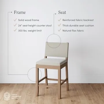 Nathan James Linus Comfortable Modern Bar Stool