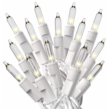 PREXTEX 100-Count White Christmas Lights for Holiday Decor
