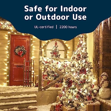 PREXTEX 100-Count White Christmas Lights for Holiday Decor