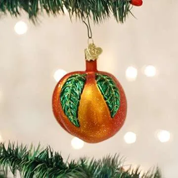 Old World Christmas Ornaments: Fruit Selection Glass Blown Ornaments for Christmas Tree, Peach
