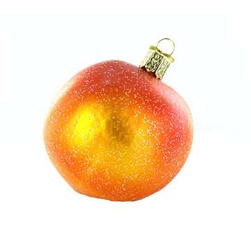 Old World Christmas Ornaments: Fruit Selection Glass Blown Ornaments for Christmas Tree, Peach