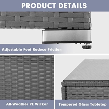 SOLAURA 7-Piece Outdoor Furniture Set Stylish Gray Wicker