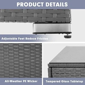 SOLAURA 7-Piece Outdoor Furniture Set Stylish Gray Wicker