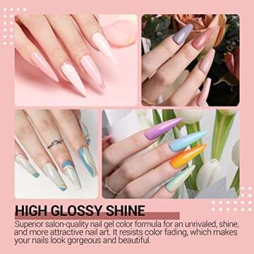 Gel Nail Polish 48 PCS Colors Winter Spring Holiday 6ml Gel Polish Set Soak Off Gel Nail Kit Glitter Nail Gel Polish Starter Kit Beauty Gifts Set by MODELONES