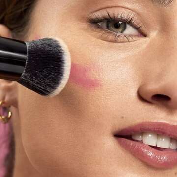 e.l.f. Camo Liquid Blush Brush, Angled Blush Brush Ideal For Applying & Blending Colors On Cheeks, Soft, Dense Bristles, Vegan & Cruelty-free