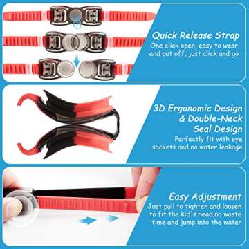 COOLOO Kids Swim Goggles, 2 Packs Swimming Goggles for Kids Girls Boys and Child Age 4-16