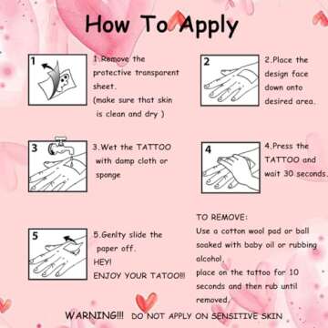 CHARLENT Red Sexy Lips and Heart Temporary Tattoos for Valentine's Day Party Supplies - 10 Sheets Valentine's Day Tattoos for Party Supplies Favors Decorations Gifts