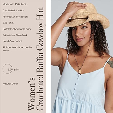 Stylish San Diego Raffia Cowboy Hat for Women
