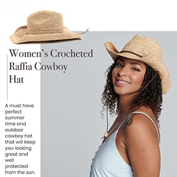 Stylish San Diego Raffia Cowboy Hat for Women