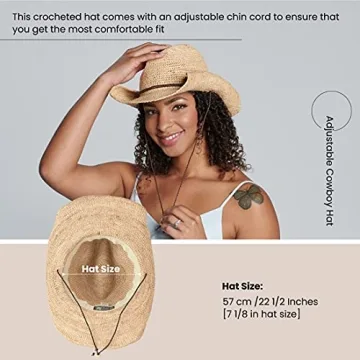 Stylish San Diego Raffia Cowboy Hat for Women