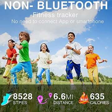 Focwony Non-Bluetooth Led Fitness Tracker Watch,Digital Pedometer Watch,with Step Counting/Distance/...