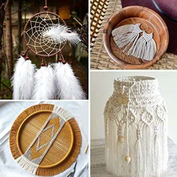 G2PLUS White String, Cotton Bakers Twine，328 Feet 2MM Natural White Cotton String for Crafts, Gift Wrapping Twine, Home Decor, Gift Packaging