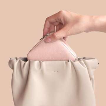 BeBeGee Travel Jewelry Case, Portable Mini Jewelry Travel Organizer, Small Jewelry Boxes for Women, Bridesmaid Gifts and Travel Essentials to Store Rings, Necklaces, Earrings(3pcs Pink)