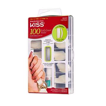 Kiss 100 Acrylic Plain Full-Cover Nails For Perfect Manicures