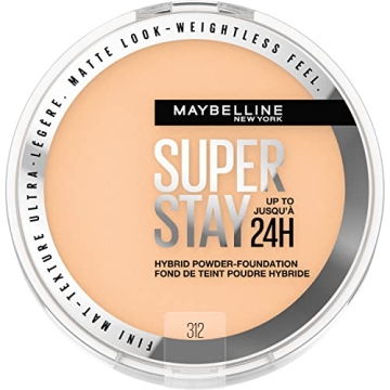 Maybelline Super Stay Hybrid Powder Foundation - 24HR Long Lasting Makeup, Matte Finish