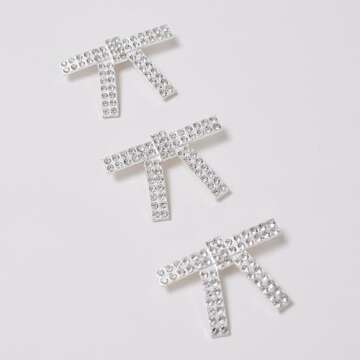 CHICWISH Women Crop Cardigan Sweaters Bowknot Brooch Button Knit Cardigans Open Front Long Sleeves Sweater Tops