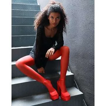 Ankis Red Chunky Platform Heels for Women - Stylish Comfort