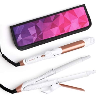 AmoVee Travel Curling Iron, Hair Straightener and Curler in One, Flat Iron Curling Iron in One, Dual...