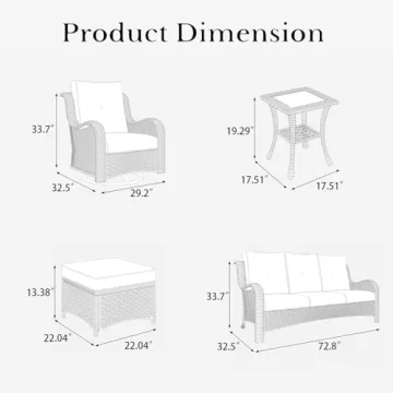 LayinSun 6 Pieces Outdoor Patio Furniture Set for Your Space
