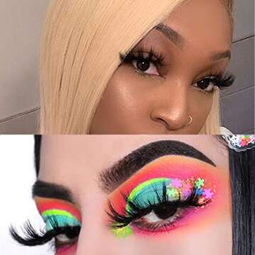 DAODER Lashes 25mm Mink Fluffy Thick Long Big Wispy False Eyelashes Dramatic Light Soft Bold Fake Ey...