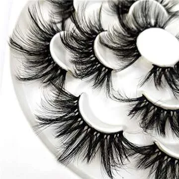 DAODER 25mm Luxurious Fluffy False Eyelashes Pack of 7