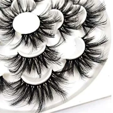 DAODER 25mm Luxurious Fluffy False Eyelashes Pack of 7