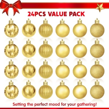 Shatterproof Gold Mini Christmas Balls Set for Holiday Decor