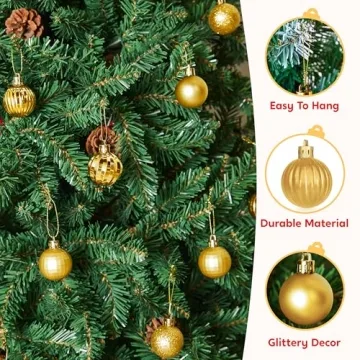 Shatterproof Gold Mini Christmas Balls Set for Holiday Decor