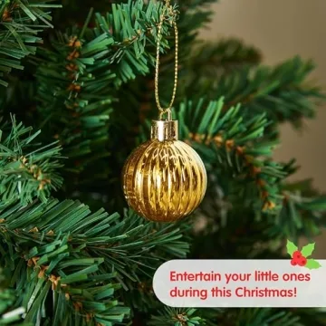 Shatterproof Gold Mini Christmas Balls Set for Holiday Decor