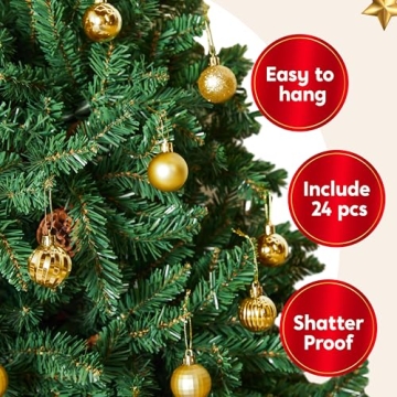 Shatterproof Gold Mini Christmas Balls Set for Holiday Decor