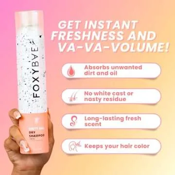 FoxyBae Volumizing Dry Shampoo Spray for Women - With Biotin for Hair Growth - For Dark, Brunette & ...