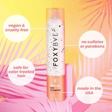 FoxyBae Volumizing Dry Shampoo Spray for Women - With Biotin for Hair Growth - For Dark, Brunette & Blonde Hair - Refreshing & Non-Toxic