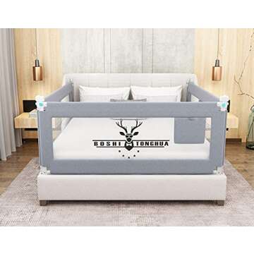 Lsbod Bed Rail for Toddlers - Extra Tall and Safe Side Bedrail 59" L x 27" H