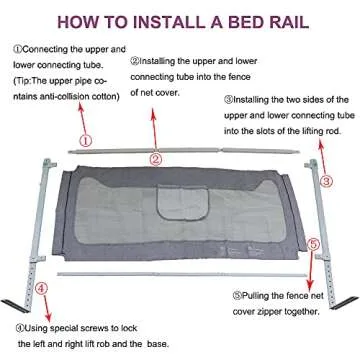 Safe & Durable Lsbod Bed Rail for Toddlers - 59" L X 27" H