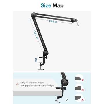 InnoGear Microphone Arm Stand, Heavy Duty Mic Arm Microphone Stand Suspension Scissor Boom Stands with Mic Clip and Cable Ties for Blue Yeti Snowball Hyper X QuadCast SoloCast Fifine Gaming(Large)