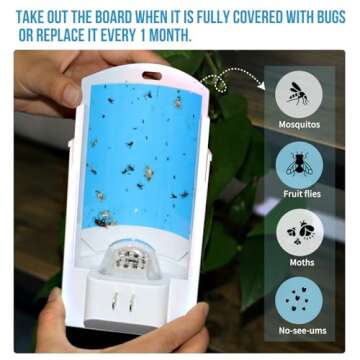 Flying Insect Trap, Indoor Plug-in Fly Trap for Home, Mosquito Killer Indoor Gnat Moth Catcher with ...