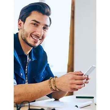 Apipi 6 Pack Lava Stone Bead Bracelet - Natural Stones Stretch Bracelets, Aromatherapy Essential Oil Diffuser Healing Crystal Bracelets for Women Gifts(8mm)