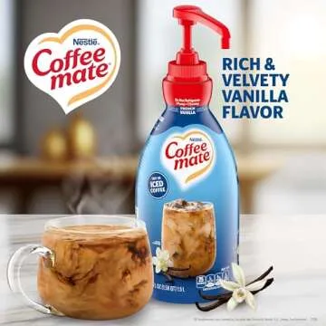 Nestle Coffee mate Coffee Creamer, French Vanilla, Concentrated Liquid Pump Bottle, Non Dairy, No Re...