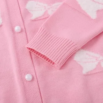 ZEROFEEL Toddler Sweater with Bow-Knot Heart Print