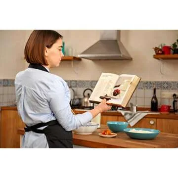 TILISMA Wooden Book Page Holder - Handmade Walnut Thumb Book Accessories - Reading Gadget to Read in Bed - Gifts for Book Lovers, Avid Readers, Bookworms, Librarians - Bookmark (Large)