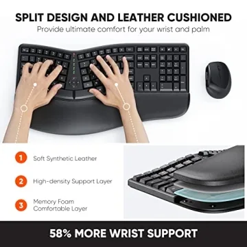 Wireless Ergonomic Keyboard and Mouse Set