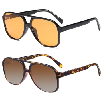YDAOWKN Retro Aviator Sunglasses - Stylish UV Protection