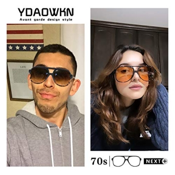 YDAOWKN Retro Aviator Sunglasses for Stylish UV Protection