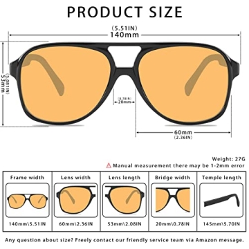 YDAOWKN Retro Aviator Sunglasses for Stylish UV Protection