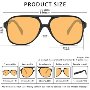 YDAOWKN Retro Aviator Sunglasses for Stylish UV Protection