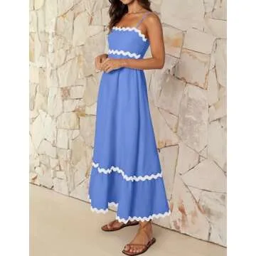 ZESICA Women's Summer Spaghetti Sundress for Parties