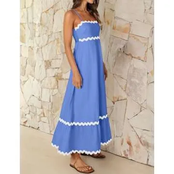 ZESICA Women's Summer Spaghetti Sundress for Parties