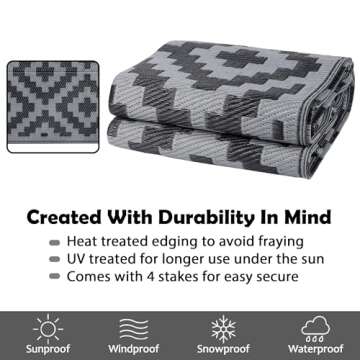 Stylish 5x8 Waterproof Outdoor Rug - SAND MINE