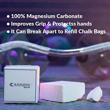 Cannon Sports Gym Chalk for Athletes, Sweatproof Grip, Blister Prevention for Weightlifting, Gymnast...