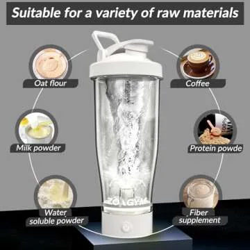 Electric Protein Shaker Bottle, 24 oz USB Rechargeable Blender Bottles, Shaker cups for Protein Mixe...